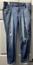 1822 Adrianna Women&#39;s Distressed Medium Blue Jeans Size 14 - £13.12 GBP