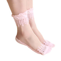 Anysox  5 Pairs Size 5-9 Fashion Socks Summer Lace Embroidery Breathable... - $21.90