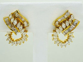 3.33ct tw Diamond Ribbon Style Earrings 14k Gold Gemworld - £4,359.17 GBP