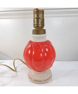 Vintage Aladdin Lamp Red Ivory pink round small tabletop Boudoir 1950s A... - $99.00