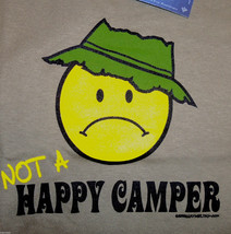 YOUTH T-shirt Not a Happy Camper S M L Tan NWT New Nature Cotton - £11.17 GBP