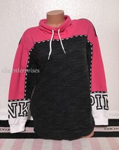 Victoria&#39;s Secret Pink Capri Pink Black Marl White Campus Cowl Neck Pull... - £51.95 GBP