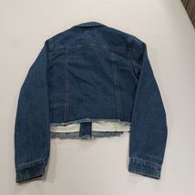 CAVALINI Denim Collection DJK196M Women’s Blue Crop Frayed Jacket Size Small image 2