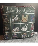 12 Days of Christmas Pillow Needlepoint Tapestry Square 16&quot; Riverdale Petit - £12.96 GBP