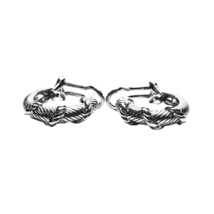 Judith Ripka SS Omega Hoop Earrings - £97.89 GBP