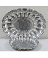 Set of Two Oval Scalloped Edge Polished Pewter Serving Platters Trays - $93.72 CAD