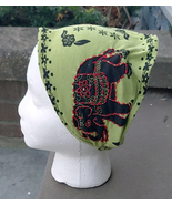 E2  Olive Green Embroidered Elephant Cotton  Headband    Hair Accessories  - $13.56 CAD