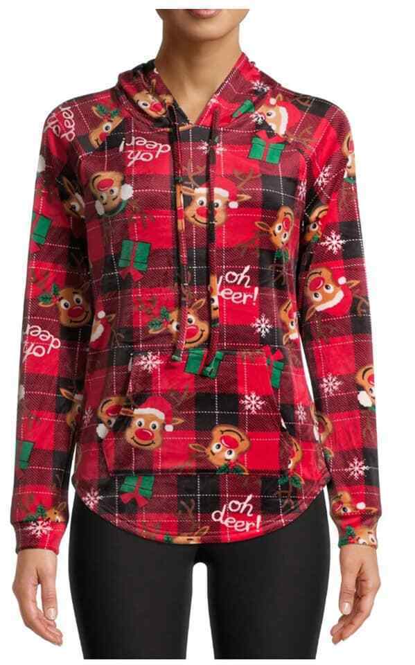 No Boundaries Juniors Christmas Plush Hoodie  Size XS 1 (LOC C3-2021) Item image 3