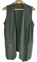 Chicos Travelers Vest Jacket Sleeveless Size 1 / M Olive Green Travel Co... - $35.58