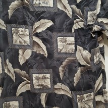 Aloha Hawaiian Shirt Palm Trees Ocean Leaves Campia Moda Gray Black  Siz... - £13.16 GBP