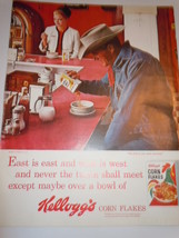 Vintage Kellogg&#39;s Corn Flakes Cowboy Print Magazine Advertisement 1964  - $5.99