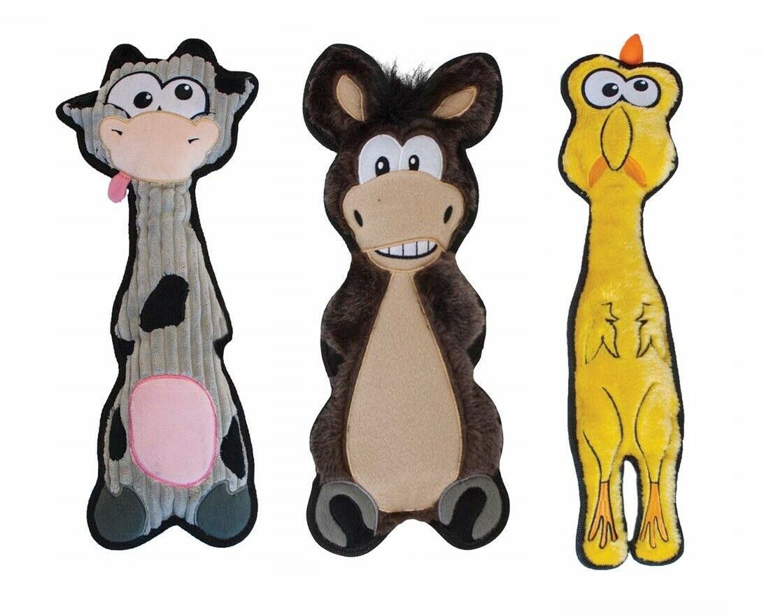 Durable Floppy Dog Toys Chew Shield Silly Sounds Extra Large 20.5" Choose Animal