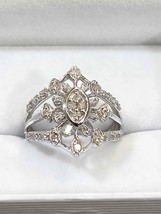 1/2 ct DIAMOND Cluster Cocktail Ring REAL SOLID 10 kw Gold 5.1 g Size 8 - £655.50 GBP