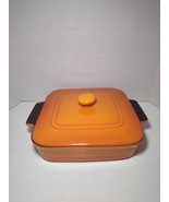 Parini Orange Square Covered Baker Non Stick 9.5 x 9.5 x 2.5 Inches - $364.88 MXN