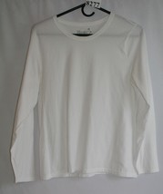 Womens Hanes Long Sleeve Tee 100% Cotton Crew Neck Sz L #8277 - £6.49 GBP