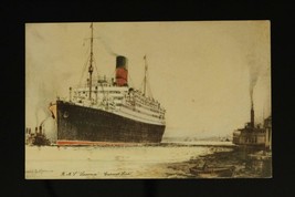 Vintage 1939 Postcard Cunard Line RMS Laconia Liverpool Cancel Ship Souv... - $215.66 MXN