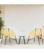 vidaXL Garden Chair Set Black and Yellow PE rattan and powder-coated steel - $425.04 CAD