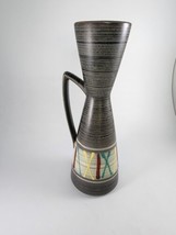 Vintage Carstens West Germany Mid Century Modern Vase Art Pottery Gray Design - £47.06 GBP