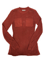 RONNY KOBO Womens Top Long Sleeve Elegant Fishnet Red Size S - £48.84 GBP
