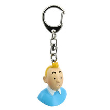 Tintin bust plastic key ring Moulinsart New Tintin - $10.99