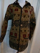Women&#39;s Tapestry Print Reversible Jacket Button Down size L ? Geometric - £28.39 GBP