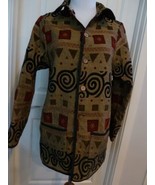 Women&#39;s Tapestry Print Reversible Jacket Button Down size L ? Geometric - £27.93 GBP