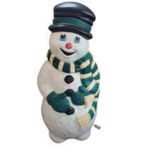 Grand Venture Blow Mold Christmas Snowman Green and Gold Scarf 1997 VTG - £119.61 GBP