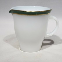 Pyrex Green Band Gold Stripe White Milk Glass Creamer Replacement 3.75" high EUC - £10.18 GBP