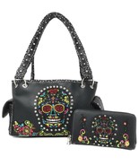 Texas West Women&#39;s Embroidered Flora Sugar Skull Purse Handbag and Clutc... - $82.22 CAD
