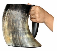 NATURAL VIKING DRINKING HORN MUGS FOR BEERWINE &amp; PAGAN GAME THRONES X-ma... - $46.03