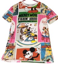 Zara Disney Retro Cartoon Mickey Mouse All Over Print Tshirt Mini Dress ... - £28.90 GBP