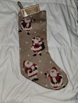 Cupcakes and Cashmere Knit Tan Santa Claus Christmas Stocking 22” NWT - $53.63 CAD