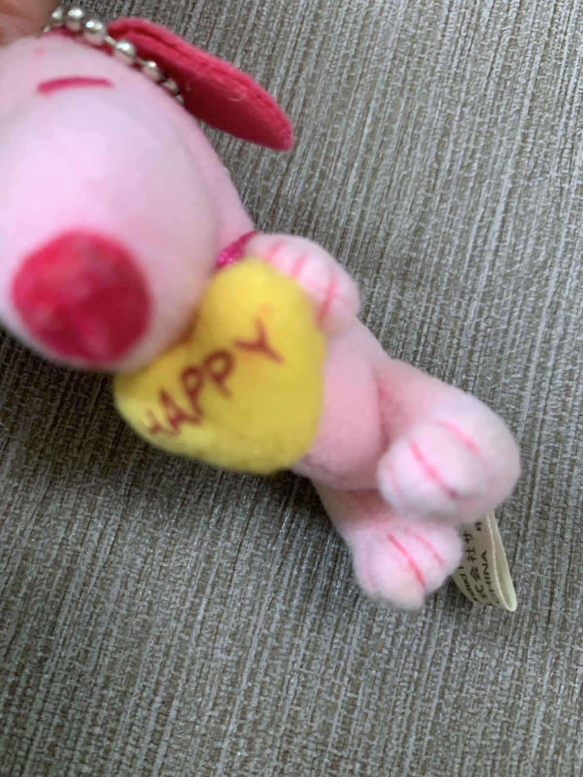 SNOOPY pink mascot Plush ballchain happy heart - $23.80
