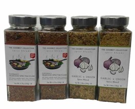 4 X The Gourmet Collection Spice Blends Garlic Onion And Seafood Spectac... - $67.99