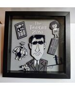 Twilight Zone Shadow Box Art 3D Framed Rod Serling Cartoon Signed 2011  Zaitz - €82,46 EUR