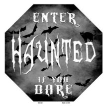 Halloween Haunted Enter If You Dare Metal Sign 12&quot; Wall Decor - DS - £19.10 GBP