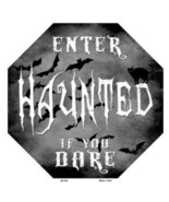 Halloween Haunted Enter If You Dare Metal Sign 12&quot; Wall Decor - DS - £18.92 GBP