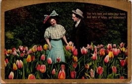 Yes He&#39;s Here And Takes Your Hand, Talks To Tulips... DB Posted Vintage Postcard - £5.89 GBP