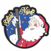 Silent Night Santa with a Gun Patch Hook and Loop 3.5&quot; Diameter Morale P... - $9.86