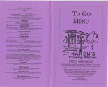 Karen&#39;s Country Kitchen Menu Louisville Colorado National Historic Regis... - $17.82