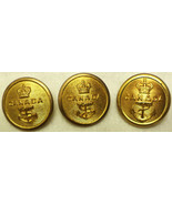 Canada Navy Crown Above Anchor Buttons Lt Of 3 Concave Back Gaunt London... - $7.91