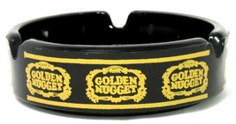 Vintage Golden Nugget Las Vegas Casino Black Glass Ashtray - £23.88 GBP