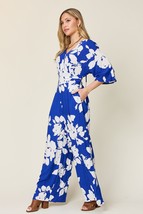Double Take Full Size Printed Tie Back Wide Leg Jumpsuit - $54.95