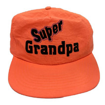 Vintage Super Grandpa Hat Cap Snap Back Orange Nylon One Size Arlin Lightweight - £14.00 GBP