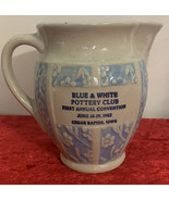 Blue White Stoneware Collector Pottery Convention Pitcher 1982 Western r... - €109,75 EUR