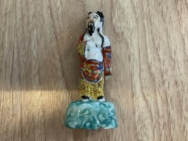 Vintage Asian Chinese Porcelain Figurine Ancient Man 4.5” CHIP ON CHEST FOOT - £79.69 GBP