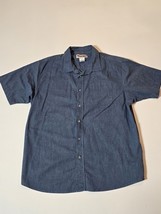 Wrangler Rugged Wear Denim Shirt Adult 2XL Blue Button Up Short Sleeve M... - $16.40