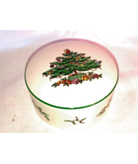 Spode Christmas Tree Round Covered Box 4 inches Candy Trinket - $19.99