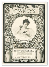 Print Ad Lowney&#39;s Chocolate Bonbons Boston Antique 1904 Magazine Advertisement - £9.71 GBP