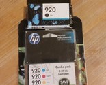Genuine HP 920 Black Tri-Color Cyan Magenta Yellow Combo Pack Ink Cartri... - £14.78 GBP